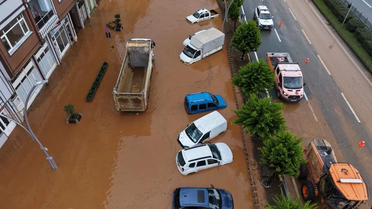Rize’yi sel vurdu: Cadde ve yollar su altında kaldı