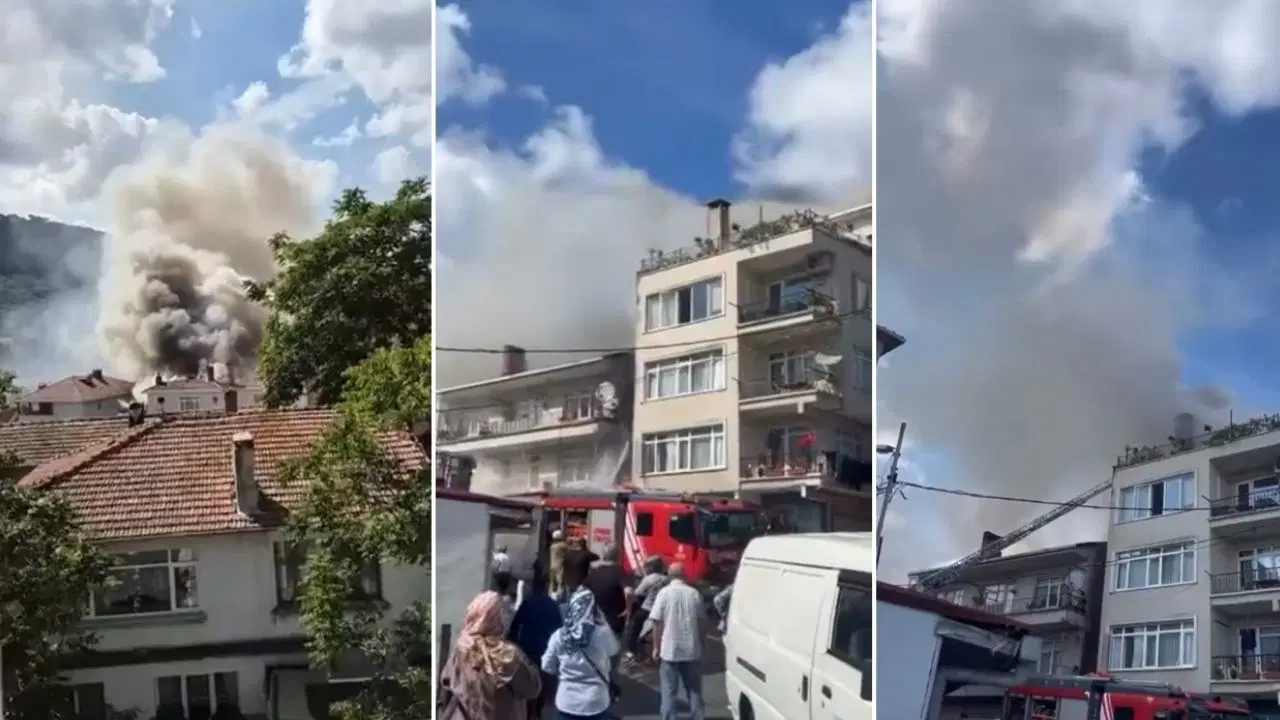 Sarıyer’de çatı yangını panik yarattı: Alevler park halindeki araca sıçradı
