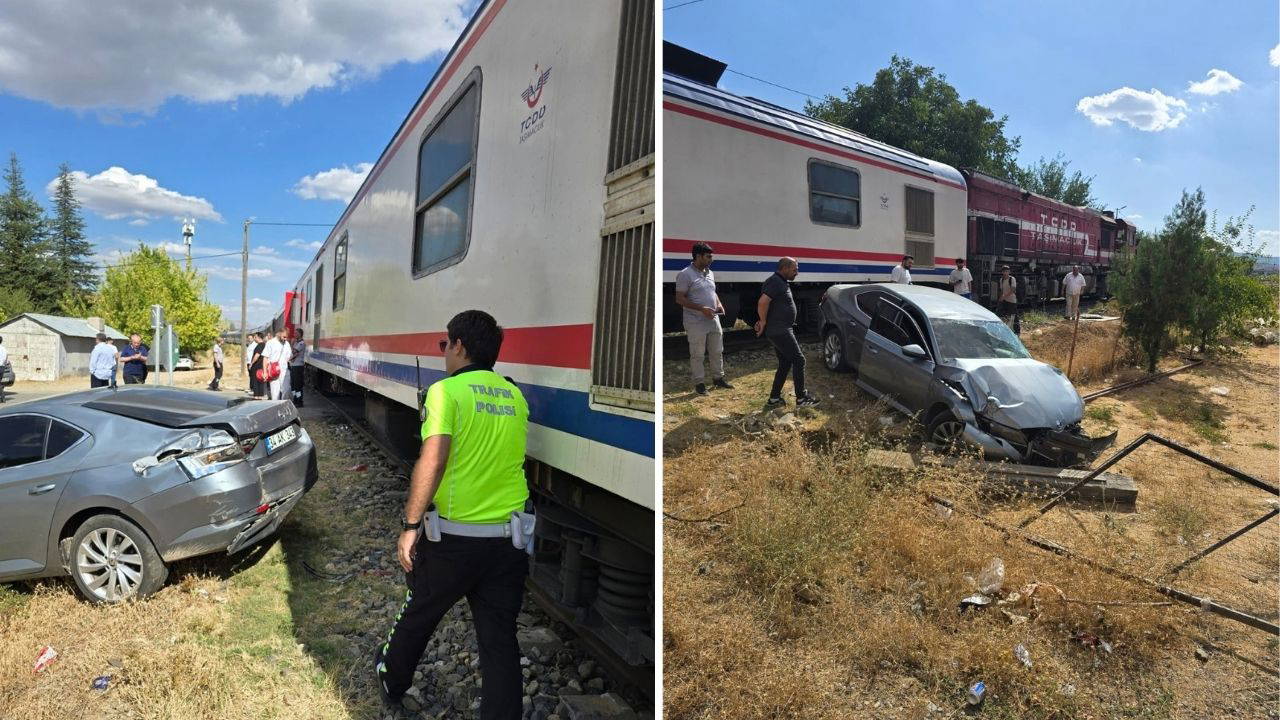 Bingöl’de tren otomobile çarptı: Hemzemin geçitteki kazada 1 kişi yaralandı