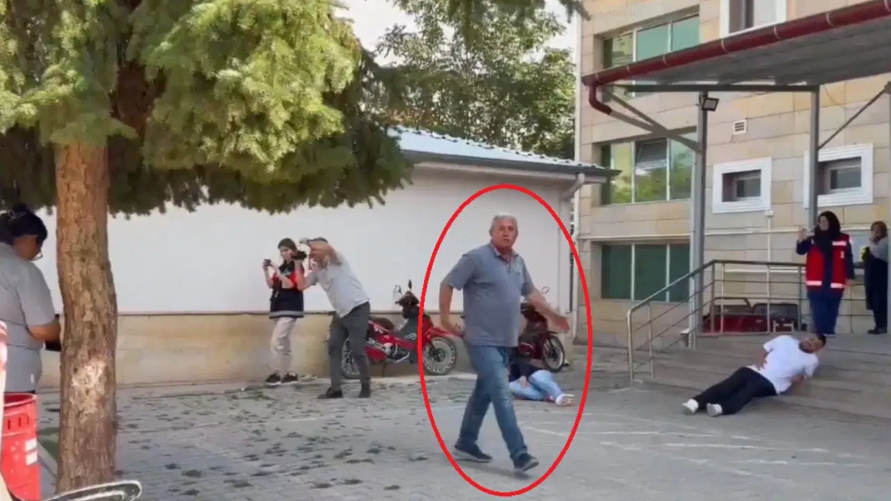 Mahalle muhtarı hastane önündeki tatbikatı gerçek sandı: O anlar görüntülendi