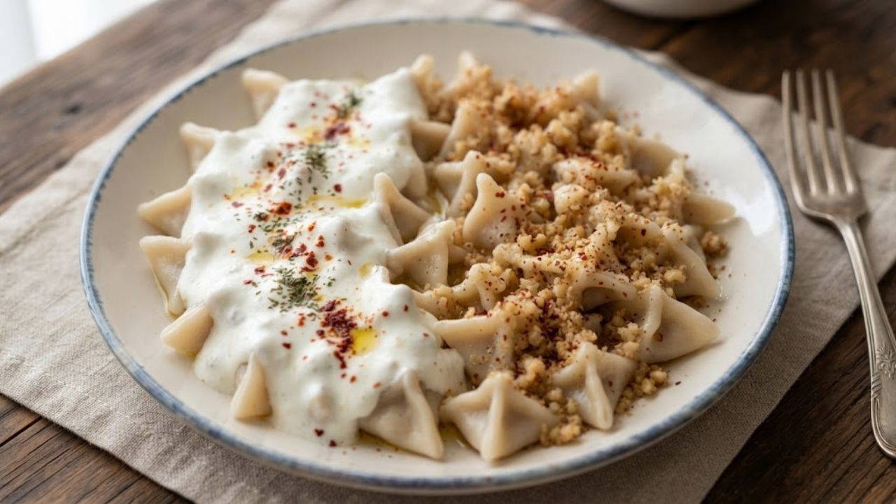 yarisi cevizli yarisi yogurtlu masterchef sinop mantisi tarifi 1